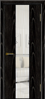 Дверь модель Кмелия К4 Черная эмаль тон 26 стекло водопад