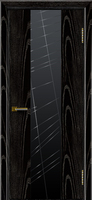 Дверь модель Кмелия К4 Черная эмаль тон 26 стекло графит