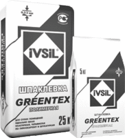 Белая полимерная шпаклевка IVSIL GREENTEX / ИВСИЛ ГРИНТЕКС 25кг